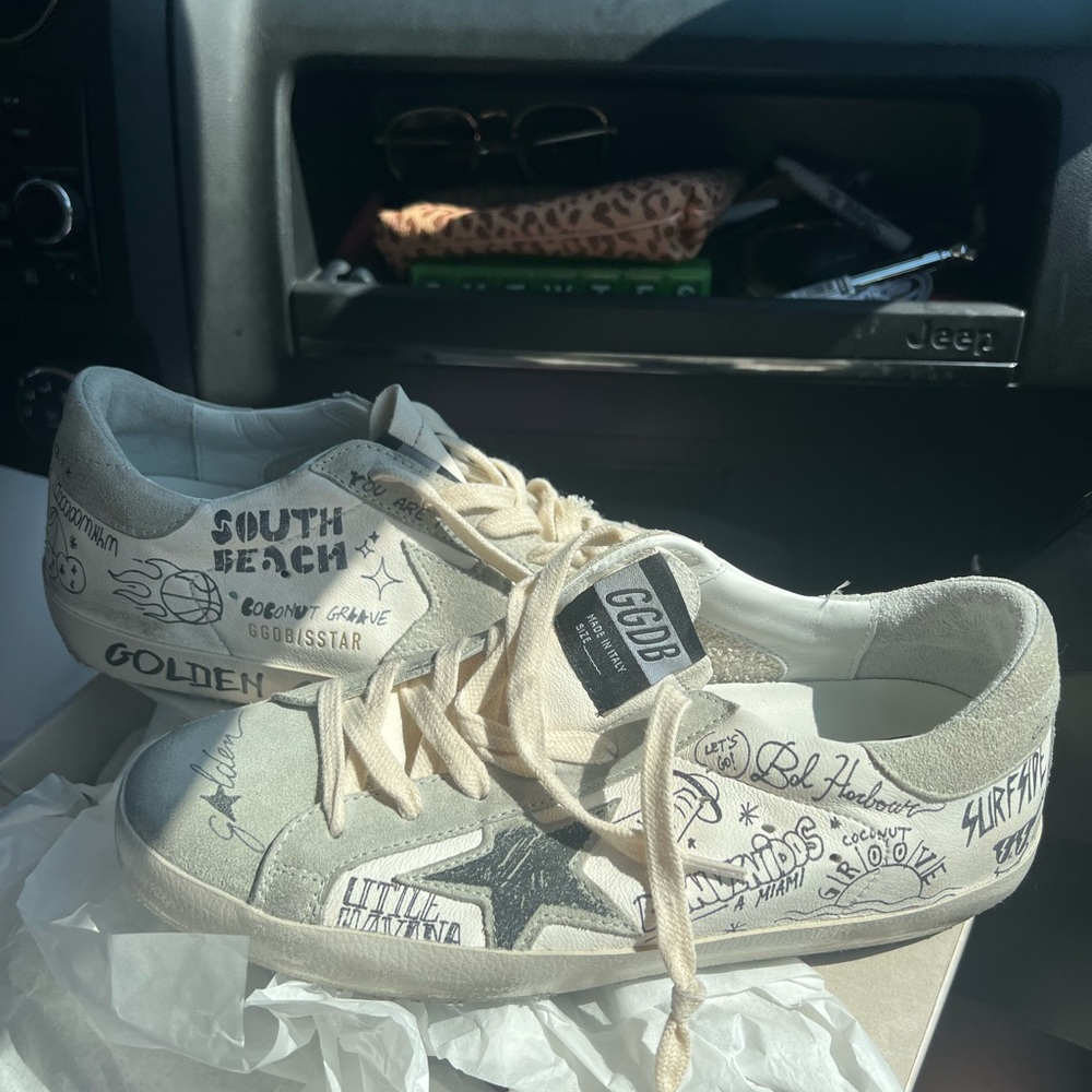 Golden Goose Superstar Mixed Leather Graffiti Sneakers